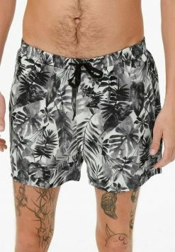 Only & Sons Herren GEMUSTERTE Badeshorts - Black - Moderne Bademode für Herren