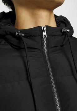 Only & Sons Herren ONSMELVIN QUILTED HOOD JACKET - Winterjacke in Schwarz/Phantom/Griffin -Only & Sons Geschäft 02d26932e8114f3984fd6b039ea9b616