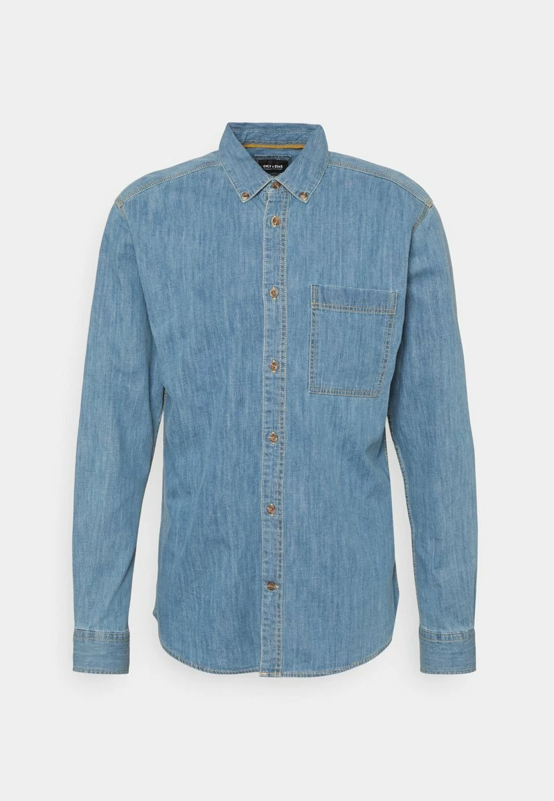 Only & Sons Herren ONSARDO - Leichtes Denim Hemd in Hellblau | Freizeithemd 4 Only & Sons Herren ONSARDO - Leichtes Denim Hemd in Hellblau | Freizeithemd – Bild 4