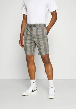 Only & Sons Herren ONSLINUS CHECK - Kurze Chino Shorts in Mittelgrau Melange