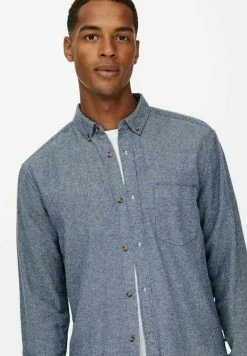 Only & Sons Herren TWILL Hemd - Dark Navy | Elegantes Freizeithemd für Herren -Only & Sons Geschäft 05cdc4b80f2d42aba97cd46db3783979