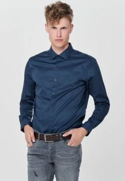Only & Sons Langarm-Hemd Dress Blues für Herren | Freizeithemd | Stilvoll & Komfortabel