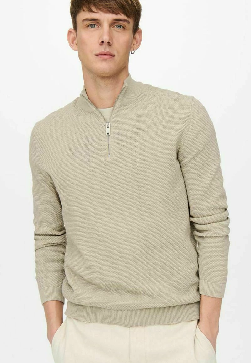 Only & Sons Herren Strickpullover - Beige | Premium Qualität | Modischer Herrenpullover 4 Only & Sons Herren Strickpullover - Beige | Premium Qualität | Modischer Herrenpullover – Bild 4