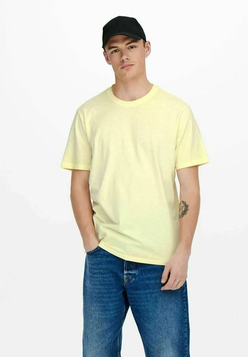 Only & Sons Herren ONSMILLENIUM LIFE WASHED - Basic T-Shirt in Custard 1 Only & Sons Herren ONSMILLENIUM LIFE WASHED - Basic T-Shirt in Custard