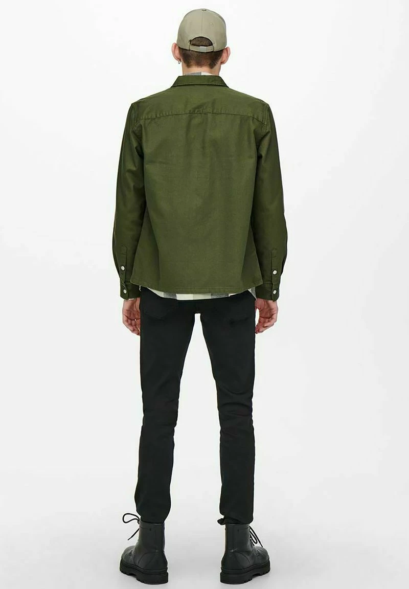 Only & Sons WORKWEAR Hemd Olive Night | Herren Freizeithemd | Modisches Herrenhemd 3 Only & Sons WORKWEAR Hemd Olive Night | Herren Freizeithemd | Modisches Herrenhemd – Bild 3