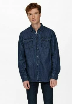 Only & Sons Herren ONSMATTER LIFE Hemd - Blue Denim | Freizeithemd | Bequem & Stilvoll