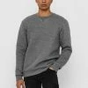 Only & Sons Herren Strickpullover - Medium Grey Melange | Bequemer Männerpullover aus Strickware