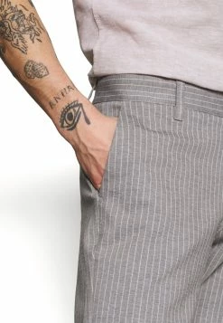 Only & Sons Herren ONSMARK PANT STRIPE - Stoffhose in Light Grey Melange - Elegante Anzughose -Only & Sons Geschäft 18ec621c331a4131bc6f2fc794840468