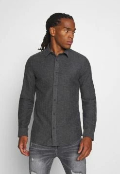 Only & Sons Herren ONSBRAD HERRINGBONE SHIRT - Hemd - Medium Grey Melange - Freizeithemd für stilvolle Herren