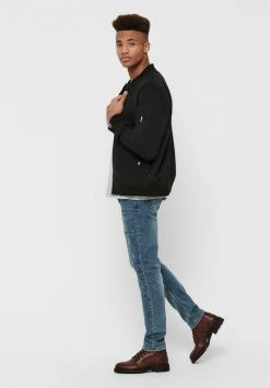 Only & Sons ONSJACK - Moderne Herren Bomberjacke in Schwarz | Leichte Jacke für Herren -Only & Sons Geschäft 233a04fd0452450d8c67fc8642487973