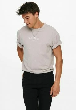 Only & Sons Herren T-Shirt Print - Raindrops | Trendiges Design | Bequeme Passform