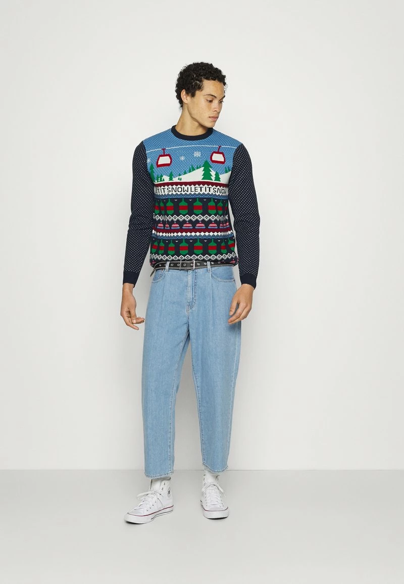 Only & Sons Herren CREW JAQUARD Strickpullover - Larkspur 2 Only & Sons Herren CREW JAQUARD Strickpullover - Larkspur – Bild 2