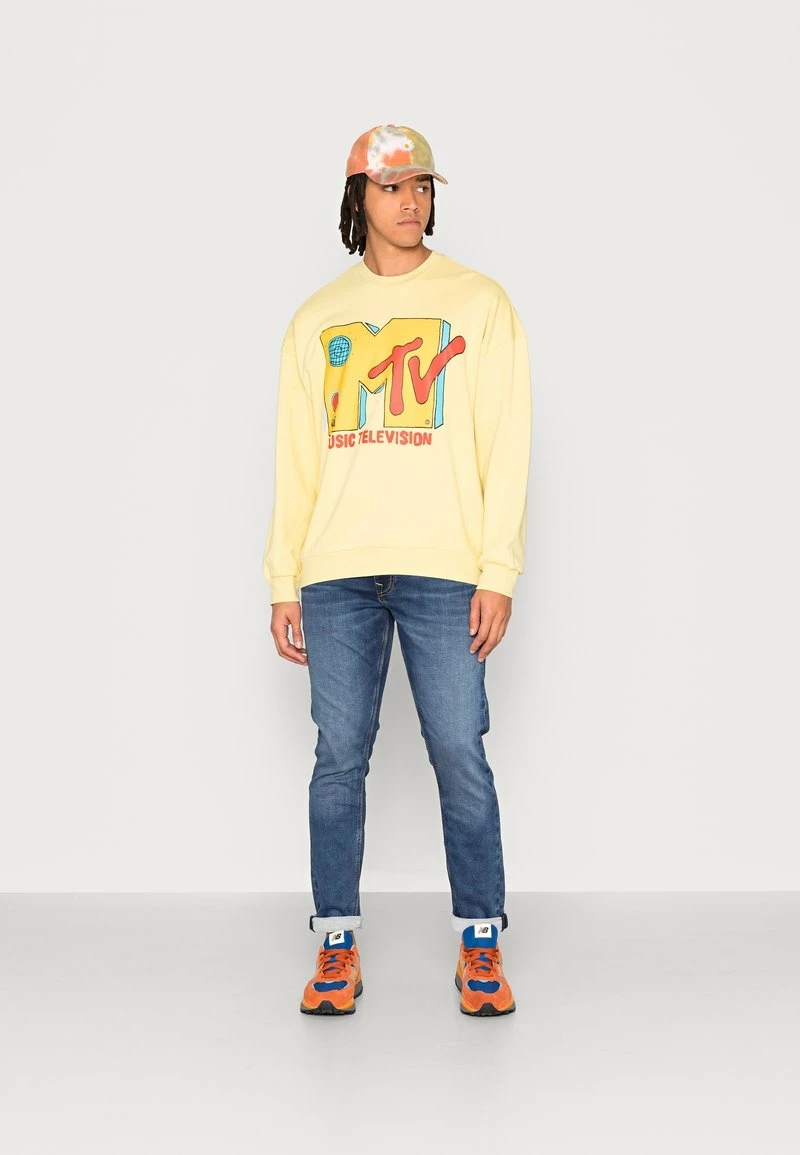 Only & Sons Herren MTV Vintage Fit Sweatshirt mit Rundhalsausschnitt in Custard (Beige) 2 Only & Sons Herren MTV Vintage Fit Sweatshirt mit Rundhalsausschnitt in Custard (Beige) – Bild 2