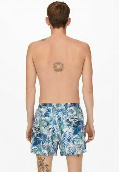 Only & Sons Herren GEMUSTERTE Badeshorts Dress Blues - Stylische Badehosen für Herren -Only & Sons Geschäft 29384ce66e1649e09f86a06cdd684a16