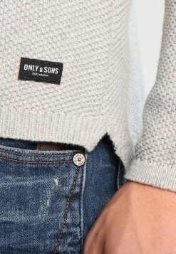 Only & Sons ONSDAN Strickpullover Light Grey Melange | Eleganter Crew Neck Herrenpullover -Only & Sons Geschäft 2a3a066e551a4c449aa37a0d154032db