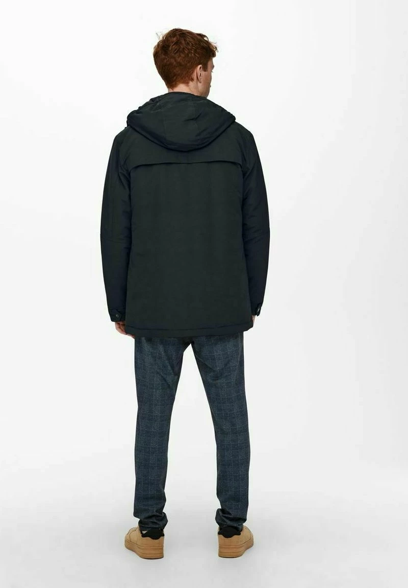 Only & Sons Herren Parka - Dark Navy | Warme Winterjacke mit Kapuze 3 Only & Sons Herren Parka - Dark Navy | Warme Winterjacke mit Kapuze – Bild 3