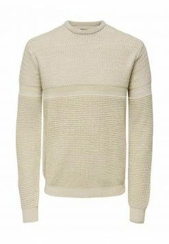 Only & Sons Herren Strickpullover - Pelican | Bequemer Herrenpullover aus Strick