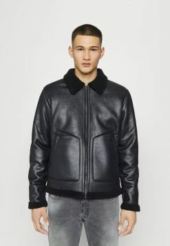 Only & Sons Herren ONSBEN AVIATOR Kunstlederjacke in Schwarz