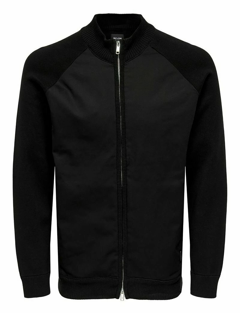 Only & Sons Herren Strickjacke mit Reißverschluss - Schwarz 4 Only & Sons Herren Strickjacke mit Reißverschluss - Schwarz – Bild 4