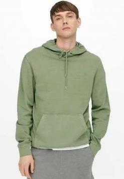 Only & Sons Herren Kapuzenpullover - Oil Green | Bequemer Hoodie für Herren