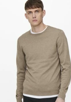 Only & Sons ONSWYLER LIFE CREW Strickpullover - Trendiger Herrenpullover in Incense | Warm & Bequem