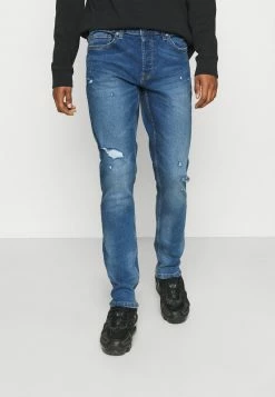 Only & Sons Herren ONSLOOM LIFE DAMAG - Slim Fit Jeans in Blau Denim