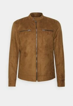 Only & Sons ONSWILLOW Jacket - Kunstlederjacke in Cognac für Herren | Stilvolle Lederjacke