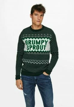 Only & Sons Herren ONSX MAS GRUMPY BEER Strickpullover - Pine Grove | Warm & Stilvoll