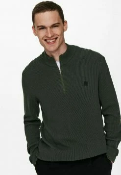 Only & Sons Herren HALBREISSVERSCHLUSS Fleecepullover in Peat - Warm und stilvoll -Only & Sons Geschäft 4684dcf10a9244a7b28b0a38e1e9ae59