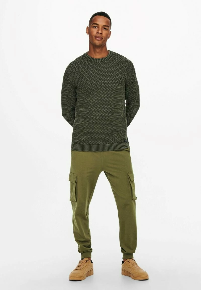 Only & Sons Herren MIT TUNNE - Cargohose - Khaki | Bequeme und stylische Cargohose für Herren 2 Only & Sons Herren MIT TUNNE - Cargohose - Khaki | Bequeme und stylische Cargohose für Herren – Bild 2