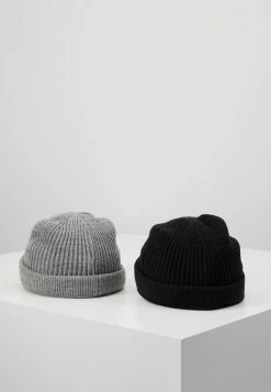 Only & Sons Unisex ONSSHORT BEANIE 2 PACK - Mütze - Black/Grey Melange | Modische und warme Strickmützen -Only & Sons Geschäft 488e286a89d148a5ac701e221ff07d5c