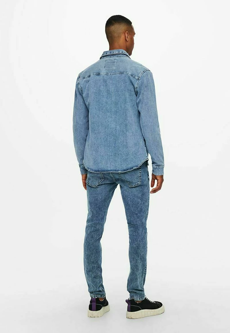 Only & Sons Langarmshirt - Blue Denim | Herren | Casual Style | Premium Qualität 3 Only & Sons Langarmshirt - Blue Denim | Herren | Casual Style | Premium Qualität – Bild 3