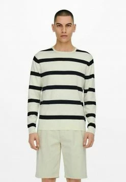 Only & Sons Herren Strickpullover - Star White | Modischer Herrenpullover | Warm & Bequem