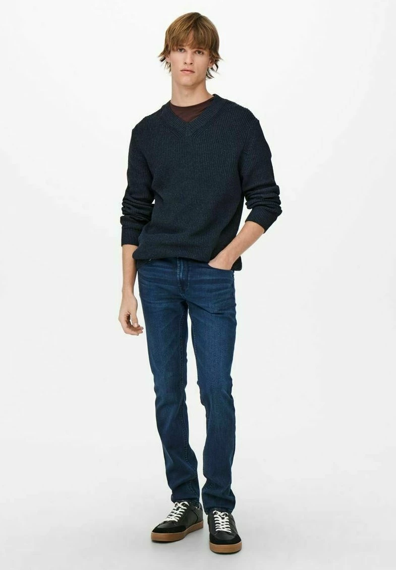 Only & Sons Herren ONSJUNIO LIFE Strickpullover - Dark Navy, weicher Wollpullover für Herren 2 Only & Sons Herren ONSJUNIO LIFE Strickpullover - Dark Navy, weicher Wollpullover für Herren – Bild 2