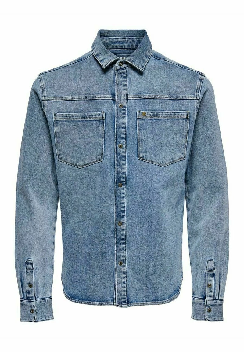 Only & Sons Langarmshirt - Blue Denim | Herren | Casual Style | Premium Qualität 5 Only & Sons Langarmshirt - Blue Denim | Herren | Casual Style | Premium Qualität – Bild 5