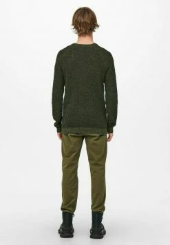 Only & Sons Herren Strickpullover Olive - Modischer Männerpullover aus weichem Strick -Only & Sons Geschäft 50a821f6ce9947cea5813350775d7e96