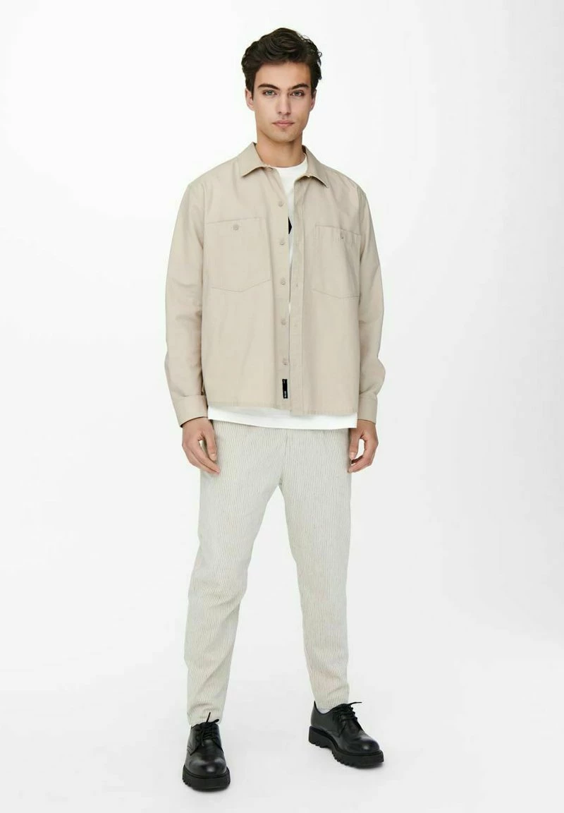 Only & Sons Herren Hemd - Beige | Freizeithemd für Herren | Modisches Design | Hochwertige Qualität 2 Only & Sons Herren Hemd - Beige | Freizeithemd für Herren | Modisches Design | Hochwertige Qualität – Bild 2