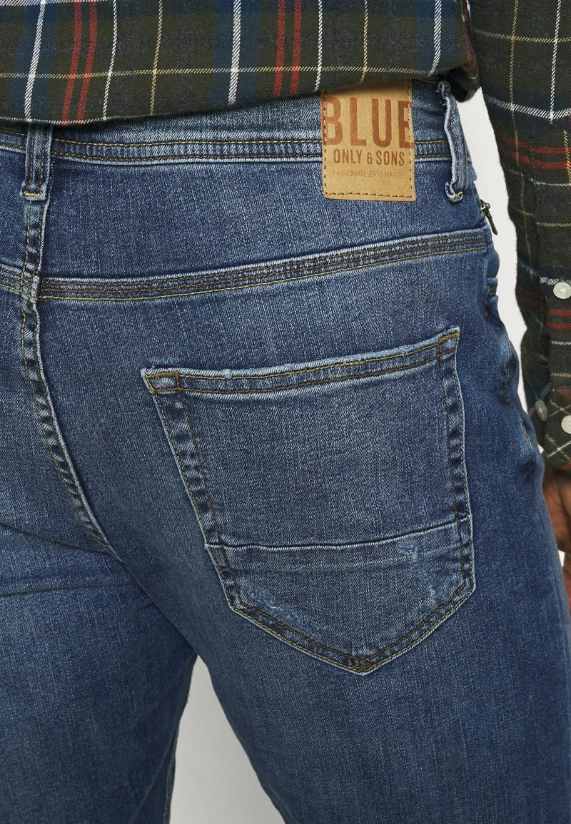 Only & Sons ONSDRAPER CARROT DAMAGE - Slim Fit Jeans Herren - Blau Denim | Stilvolle Herrenjeans 5 Only & Sons ONSDRAPER CARROT DAMAGE - Slim Fit Jeans Herren - Blau Denim | Stilvolle Herrenjeans – Bild 5