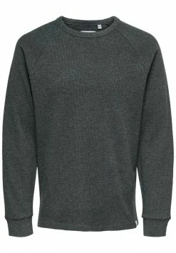 Only & Sons Herren Strickpullover - Dark Grey Melange | Hochwertiger Herrenpullover