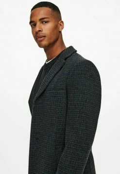 Only & Sons Herren ONSJAYLON CHECK COAT - Klassischer Wollmantel in Majolica Blue -Only & Sons Geschäft 5270de8889db4e4087630d44aadb5048