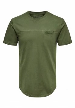 Only & Sons Herren ONSDASH LIFE LONGY - Basic T-Shirt in Olive Night - Bequem und langlebig