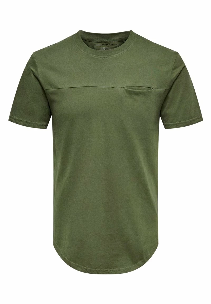 Only & Sons Herren ONSDASH LIFE LONGY - Basic T-Shirt in Olive Night - Bequem und langlebig 1 Only & Sons Herren ONSDASH LIFE LONGY - Basic T-Shirt in Olive Night - Bequem und langlebig