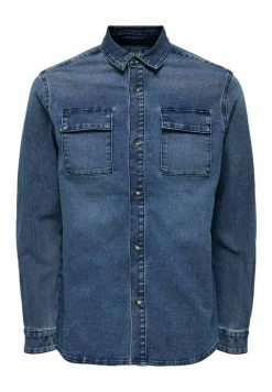 Only & Sons Herren Hemd - Blue Denim | Freizeithemd aus Premium-Denim