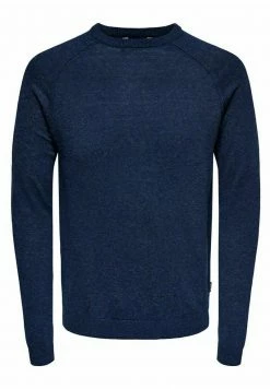 Only & Sons Herren Strickpullover - Dark Navy | Hochwertiger Herrenpullover aus Strick