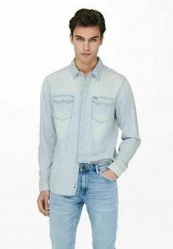 Only & Sons Herren Hemd - Blue Denim | Modisches Freizeithemd für Herren