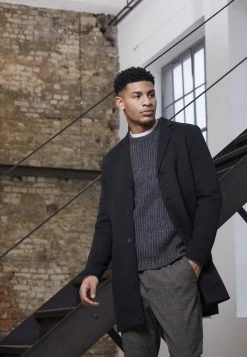 Only & Sons Herren ONSJULIAN KING COAT - Klassischer Wollmantel in Schwarz