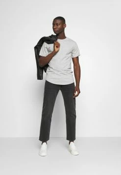Only & Sons Herren ONSMATT LONGY TEE 3 PACK - Basic T-Shirt Set in Light Grey Melange, White Gray & Black