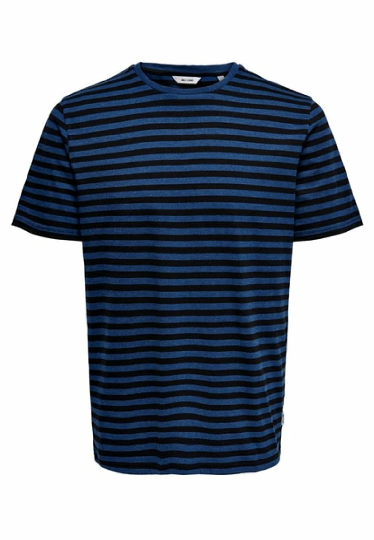 Only & Sons ONSJAMIE LIFE SS STRIPE REG TEE NOO - T-Shirt Print - Estate Blue für Herren 1 Only & Sons ONSJAMIE LIFE SS STRIPE REG TEE NOO - T-Shirt Print - Estate Blue für Herren