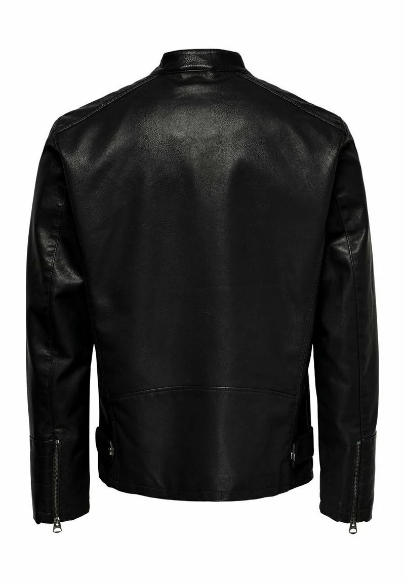 Only & Sons Herren Kunstlederjacke - Schwarz | Moderne Lederoptik | Stilvolle Jacken für Männer 2 Only & Sons Herren Kunstlederjacke - Schwarz | Moderne Lederoptik | Stilvolle Jacken für Männer – Bild 2