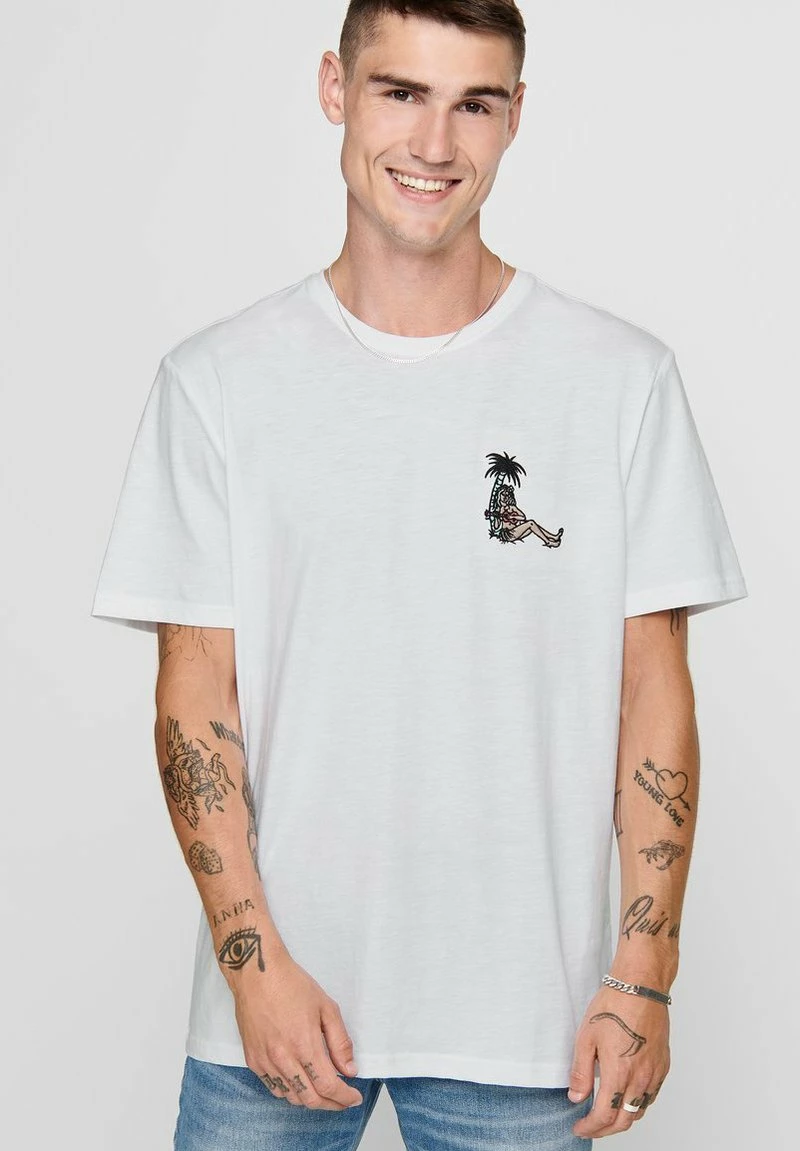 Only & Sons Herren T-Shirt Print - Bright White | Modisches Design | Hochwertige Qualität 4 Only & Sons Herren T-Shirt Print - Bright White | Modisches Design | Hochwertige Qualität – Bild 4